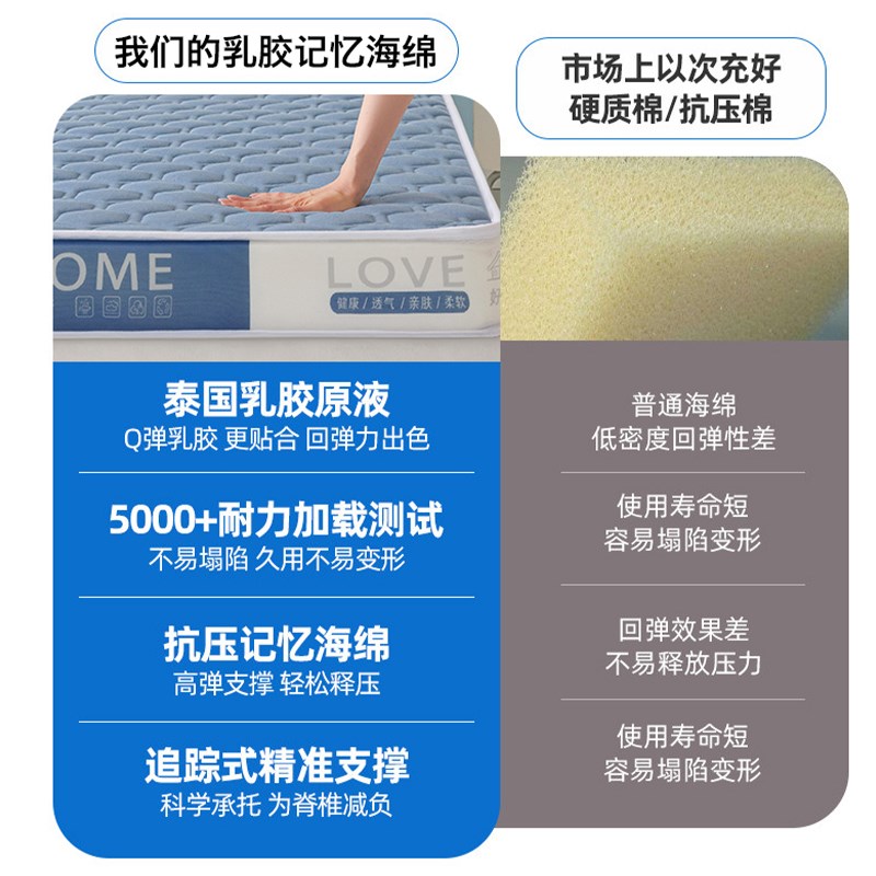 乳胶记忆棉床垫软垫家用卧室榻榻米海绵宿舍单人租U房专用床褥垫