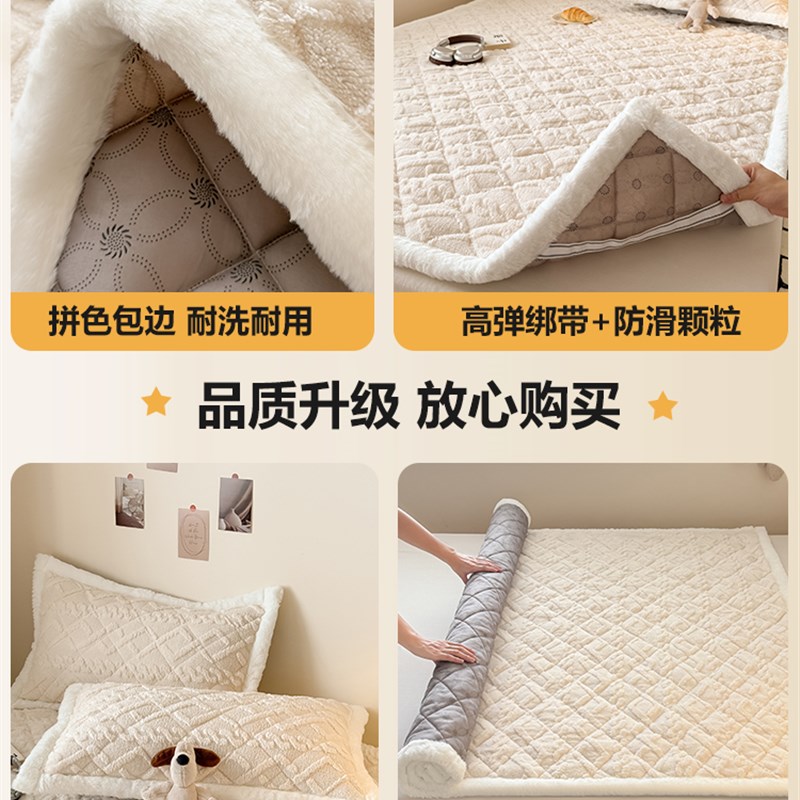 牛奶绒床垫软垫家用加q厚宿舍单人垫被褥子铺底冬季保暖毛毯子床
