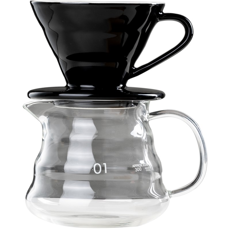 轻享手冲咖啡套装k陶瓷滤杯高硼硅玻璃分享壶控流304不锈钢手冲壶