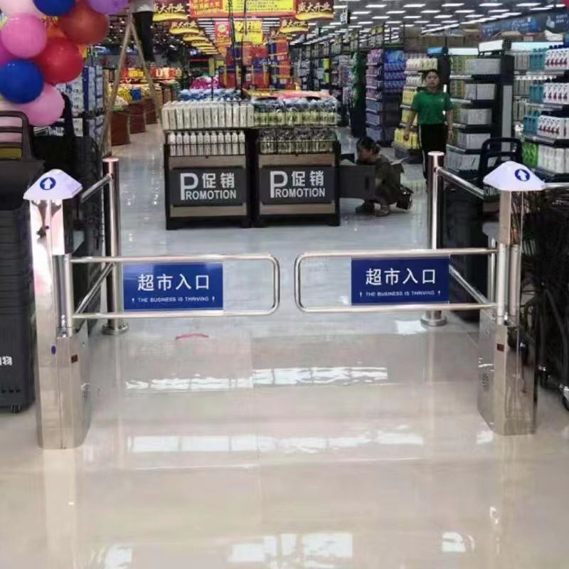 超市单向自动感应门小区医院x学校进出入口门器通道摆闸机防盗门