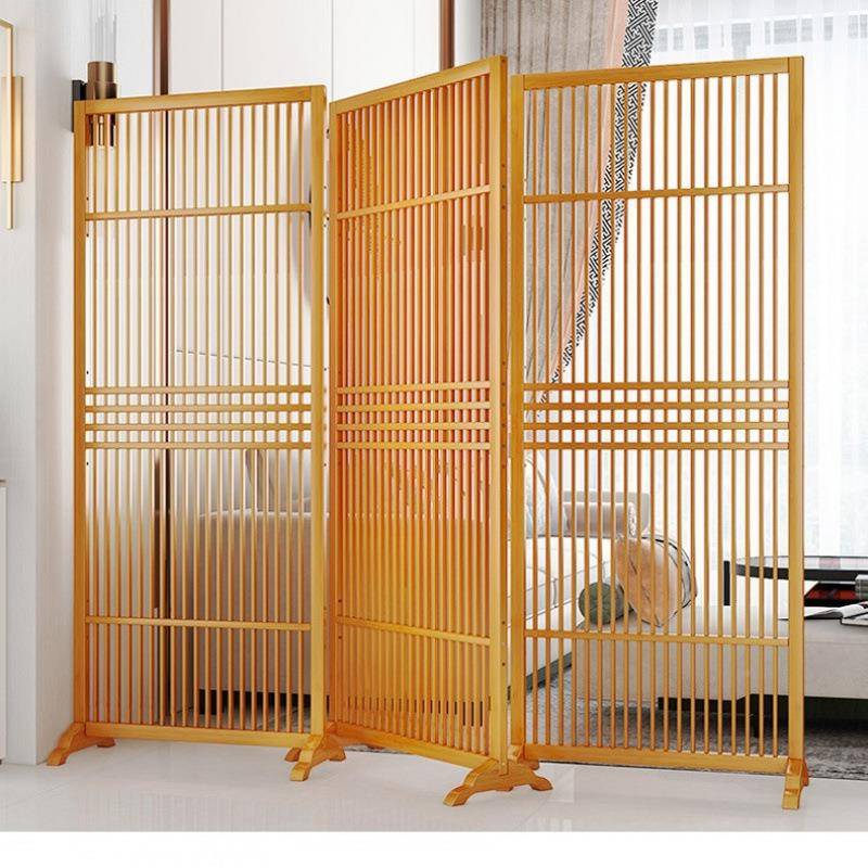 新中式屏风门隔遮断墙客入户玄关格栅现代简约进卧室挡装WZ-DSNZP