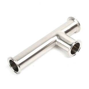 304不锈钢单边加长快装三通卡箍卡盘式管接头内镜外亚φ38 φ51