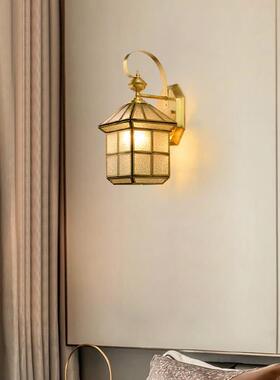 L厅新款全铜户外欧式简约中式7过道变阳台餐走廊床662头壁灯光LED