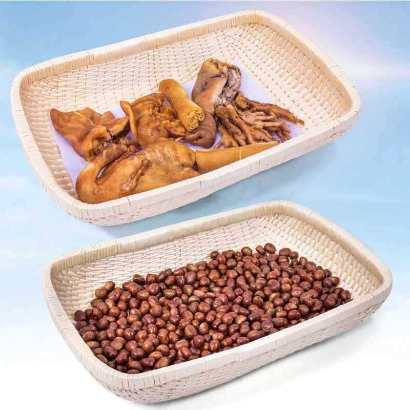 柳编笸藤编收纳筐长方箩形大号簸箩簸馒头筐饼筐柳条箕现捞箩VQH