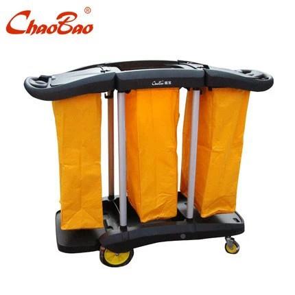 D-3420121-D分多用途带盖清洁手推车酒店客房服务布草车车类车