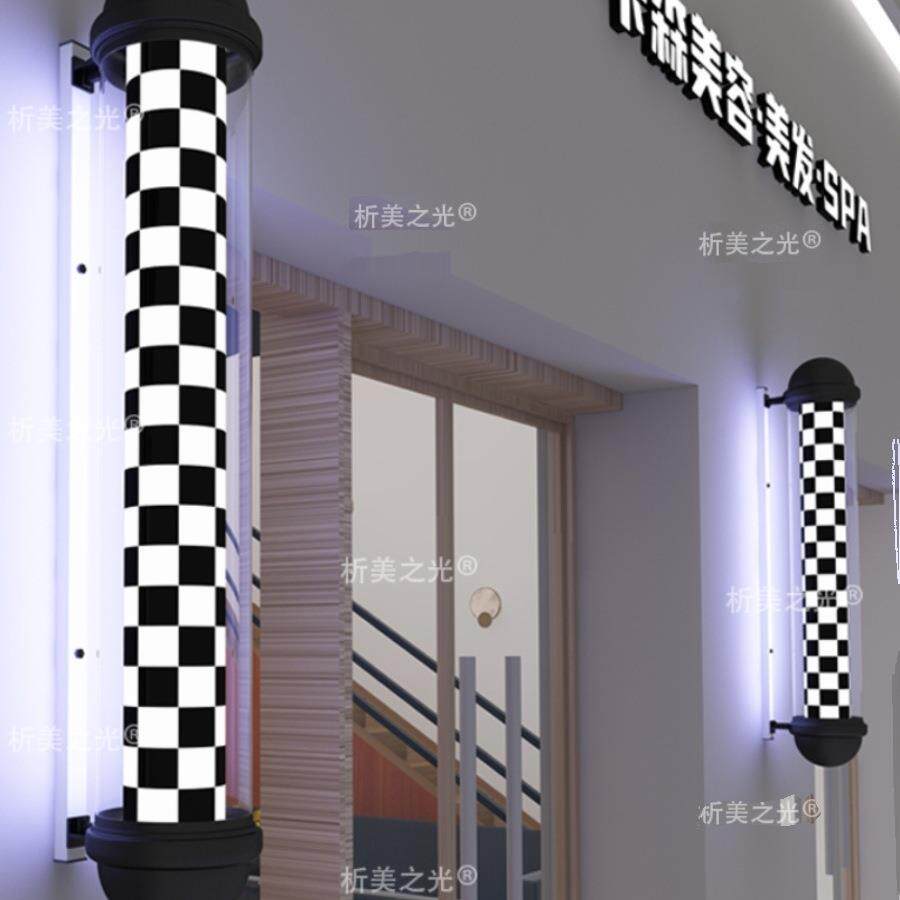 美发转灯理发广告旋转标志灯店箱圆985墙电镀发全廊挂可定 制店名