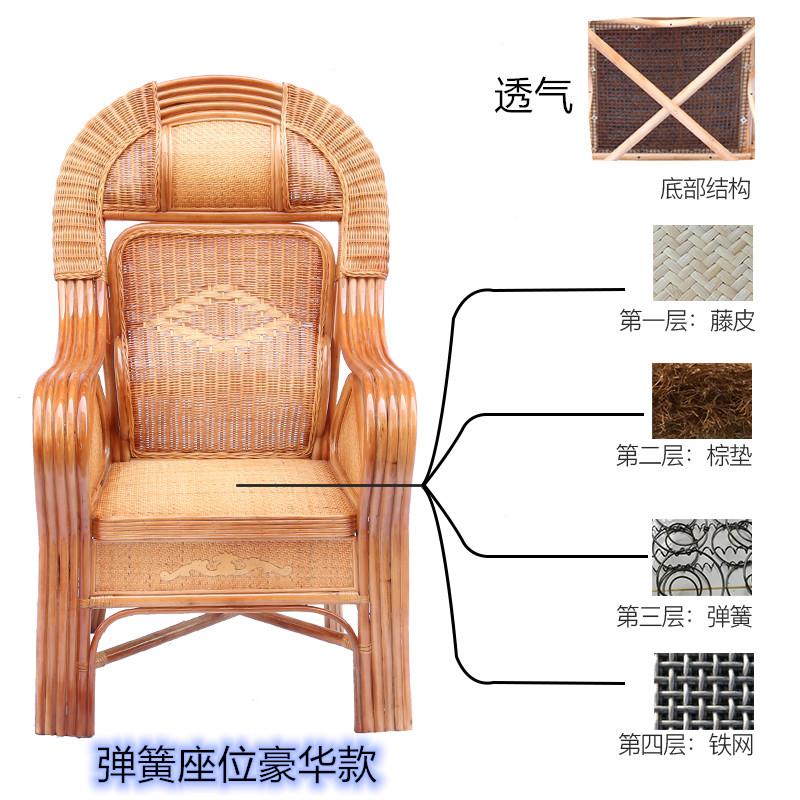 f弹簧透气藤编办公班椅老人师太椅靠背t椅休闲电脑座椅大太师椅椅