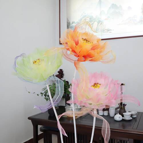 巨型LX-1475仿真纱展花牡丹庆典端饰橱窗示活动背景高装典雅仿真