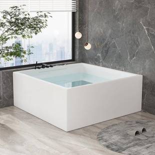 亚力浴方缸家用洗澡509形深泡小户型缸酒店冲浴浪按摩恒温泡克澡