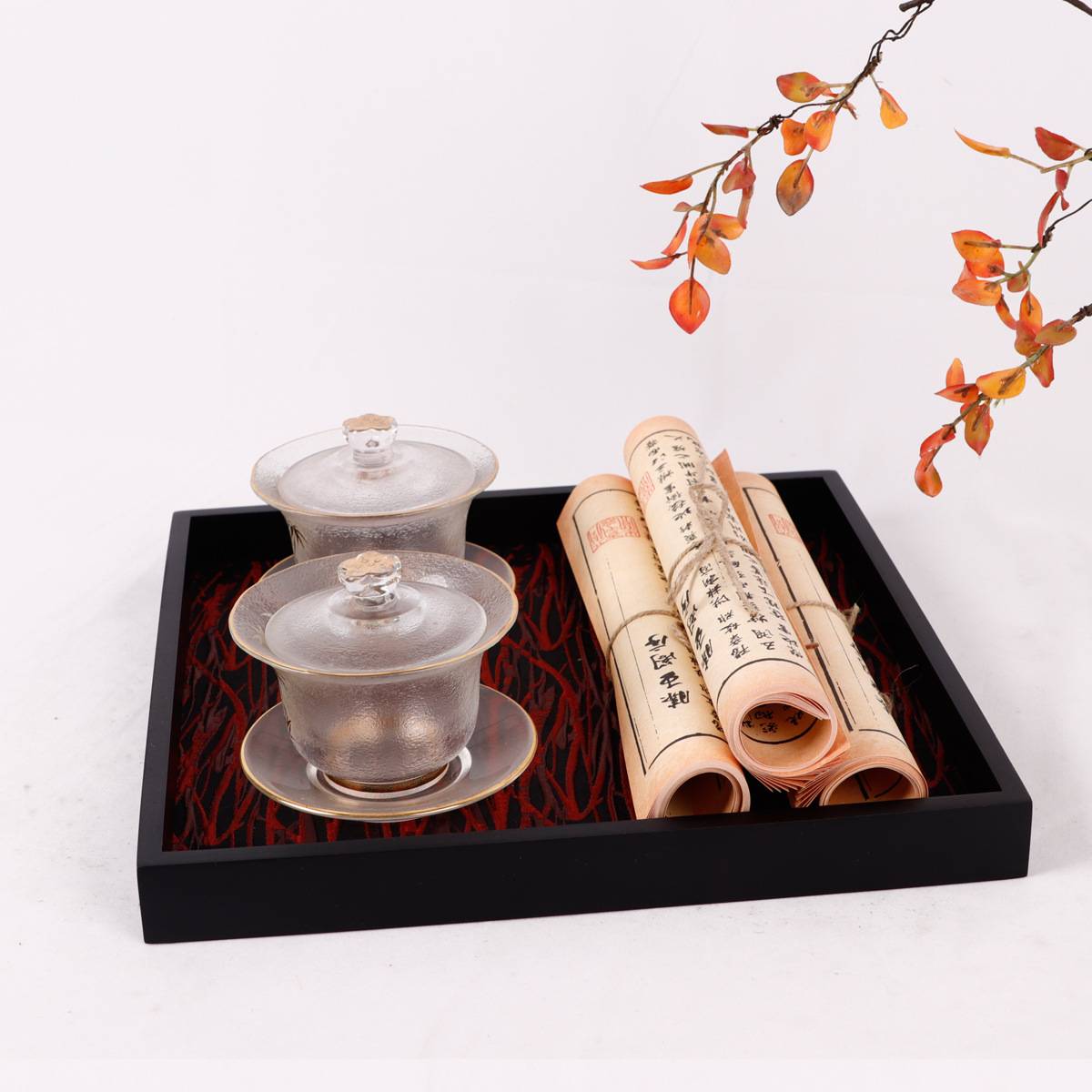 新中式博古架高档软装饰品摆件茶室设计师组合搭配套餐售楼处摆设