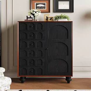 新款法式复古实木斗柜客厅收纳柜边柜中古玄关柜卧室抽屉柜储物柜