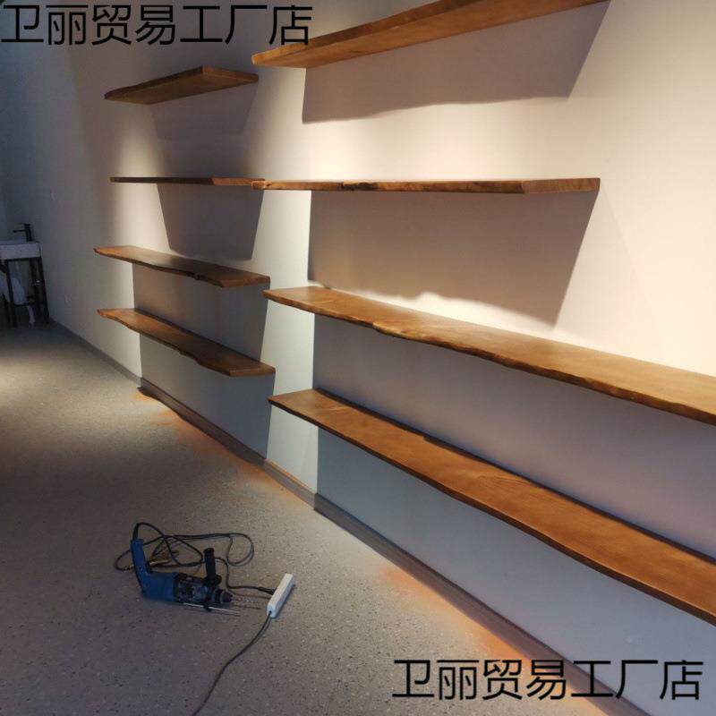 面墙架上置物实木墙悬空壁挂书架隔板货架收纳板木板展示架隔板65