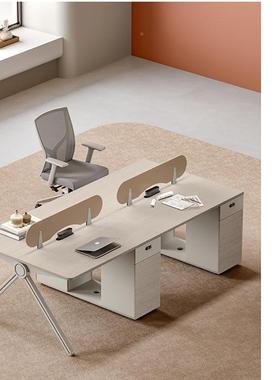 办脑公室工职员办公桌台式电桌四人位LCU人位办公六位家具桌椅组