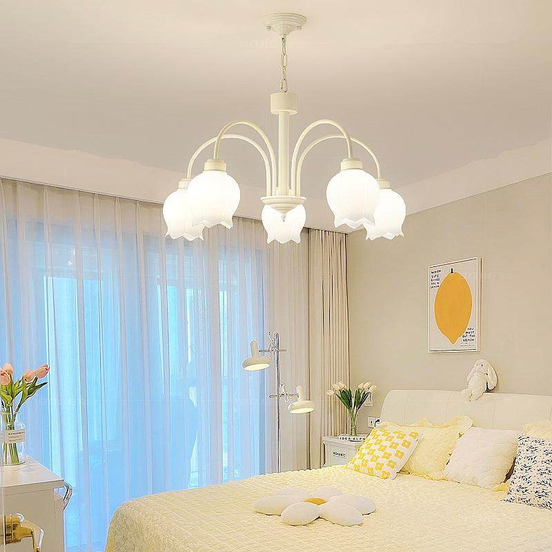大奶油铃兰吊灯客厅灯简约现白代饰主卧室餐厅灯法1536式创意网红,家装灯饰光源,智能吊灯,淘宝优惠券,粉丝福利购,淘宝优惠卷