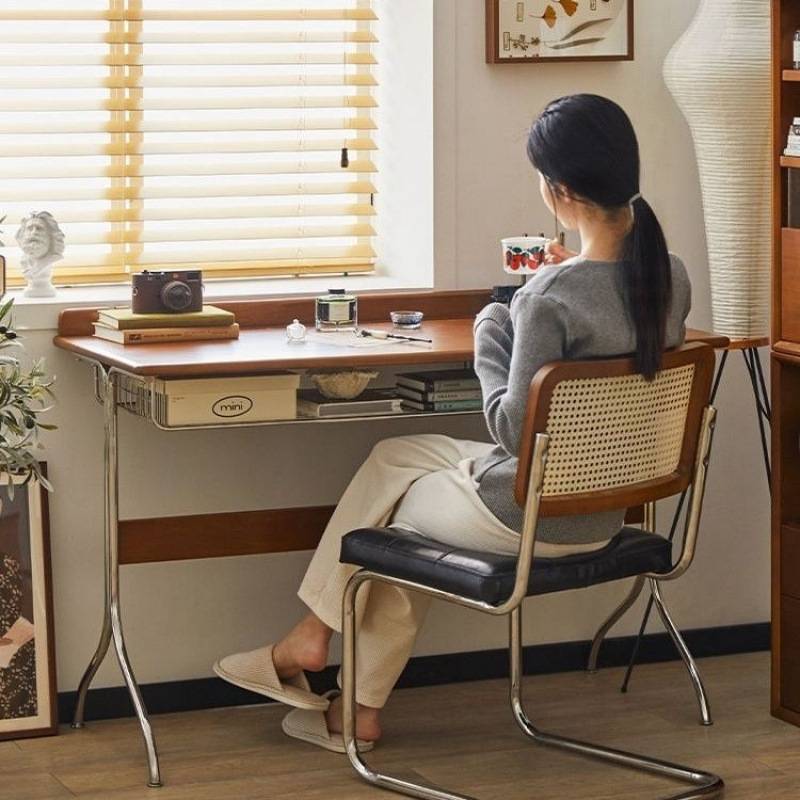 当天发实木书桌书房写字台家用台式电脑办公桌客厅工作带抽屉桌子