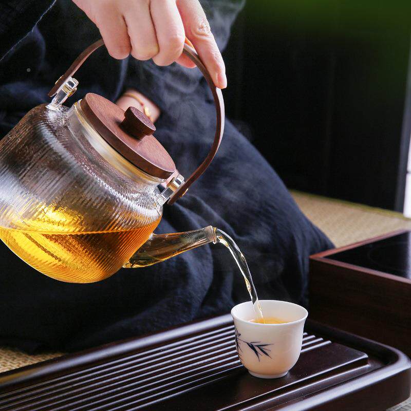 围炉茶蒸煮壶玻璃耐高2023110温大容量煮泡茶水壶明火黑晶炉茶烧