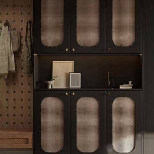 藤编门式 门推内拉门实木折叠门实隔断门卧中738室门移门衣柜门木