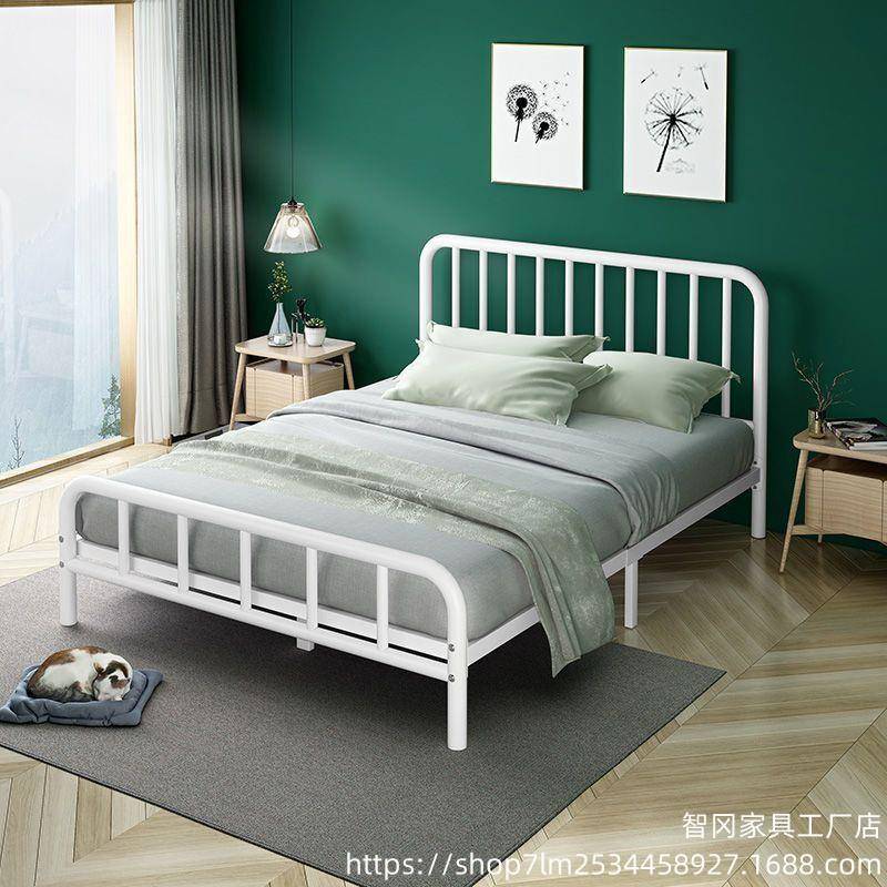 铁艺床铁床双人带床简约现1.8米铁床1代.54d5出租房1单人床床组垫