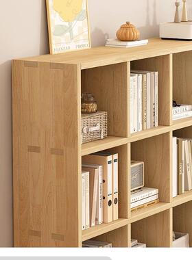 实木格子柜架落地书物架幼儿园全书包柜矮书柜家用收纳AAM柜置置