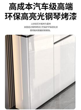 A120L简约实木餐柜轻奢岩板FGL小户窄型靠墙客餐厅一体边5储30物