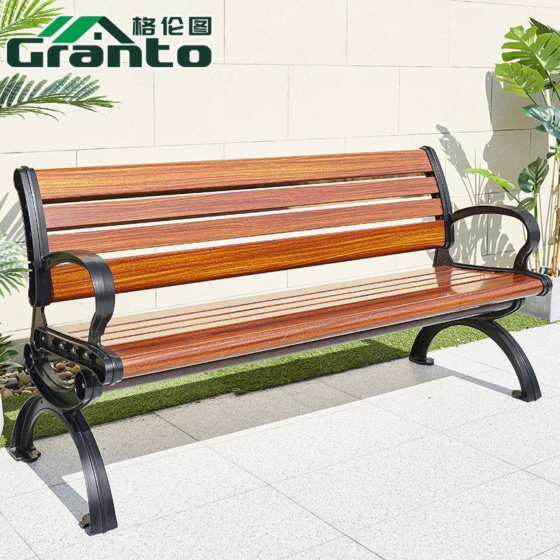 铸铝公椅户外椅小区广园场长户URI外椅子背白色长条凳庭院花园靠