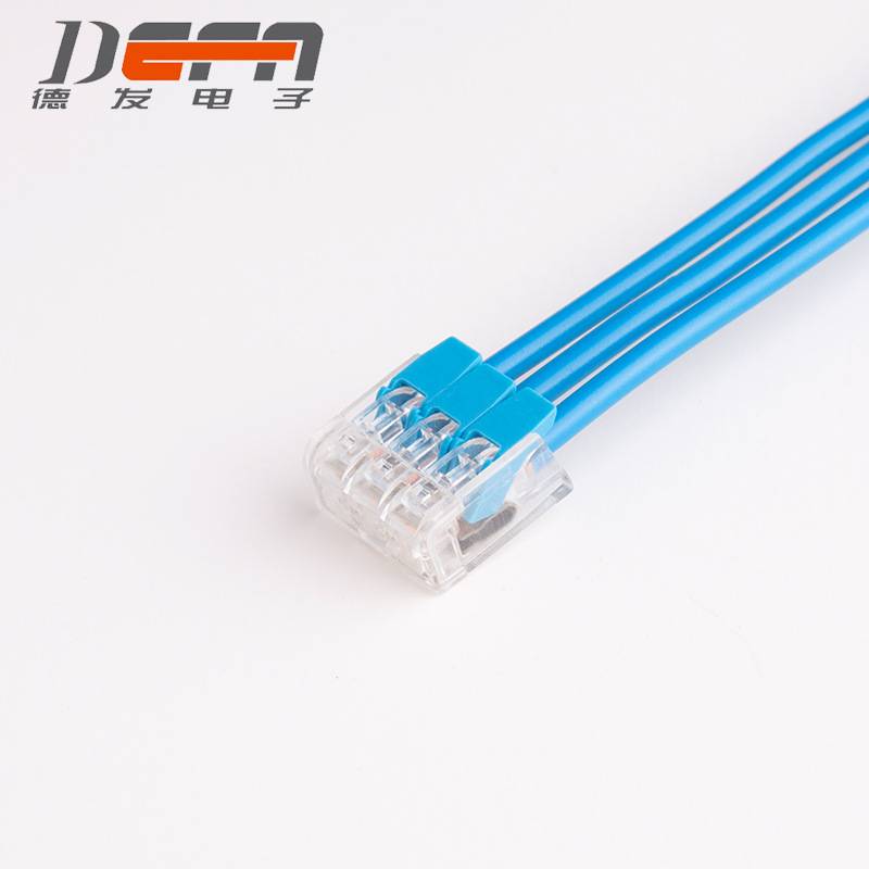413接线端子3孔4平方软硬导线快速接线端子电线连接器并线器100只