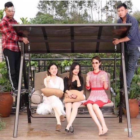 外秋千户外庭院躺太阳能灯摇椅床室别墅荡秋户外摇椅千小阳台休闲