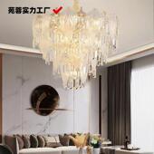 复式 楼奢晶大吊灯现代简约大气圆形水梯跃层轻客厅主灯楼别墅102