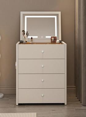 奶油风梳台实木翻盖卧室轻奢简约现代妆小型OVQ床头化妆桌体收户