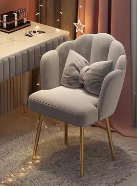 化妆妆椅简约网HHK红凳子靠背生卧室梳台美甲椅轻女奢花椅子家用