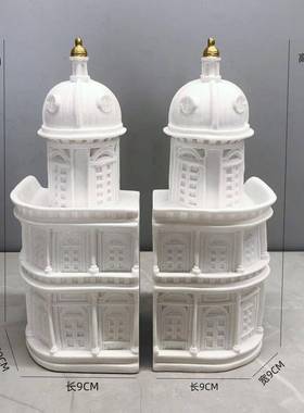 欧式创意建筑柜城书NA986靠书挡摆件客厅办公饰室书房酒堡家居桌