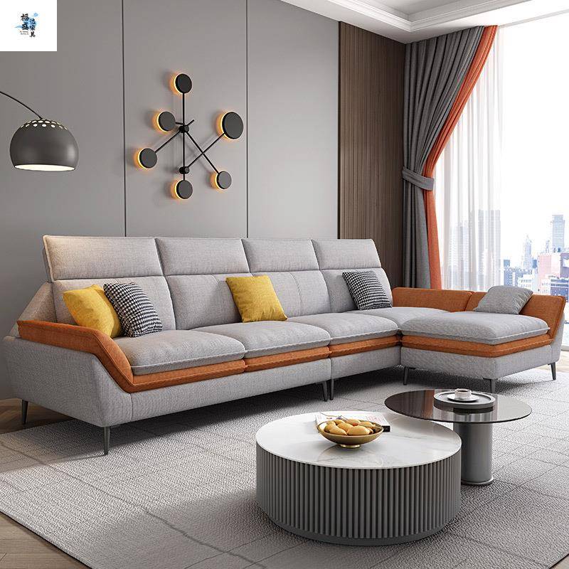 棉麻沙发简约现MUY户代小型直排客可组合拼色拆洗布艺厅沙发