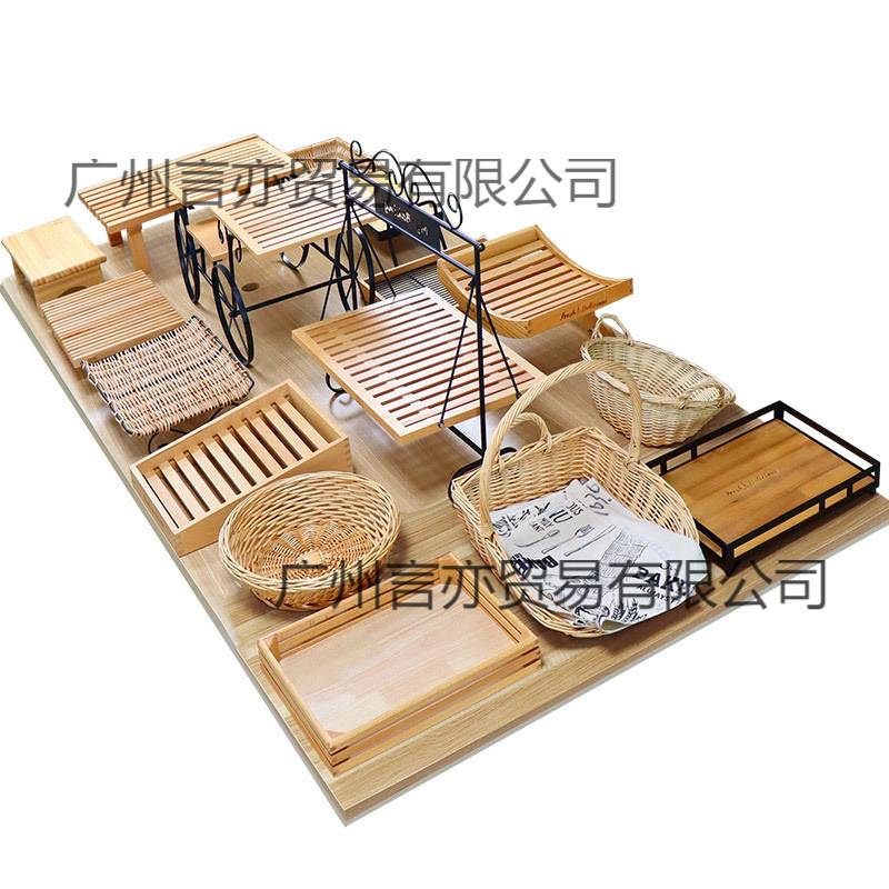 装艺蛋糕托盘柜软道具面包实木陈列展示铁全套点心烘焙展示架店木