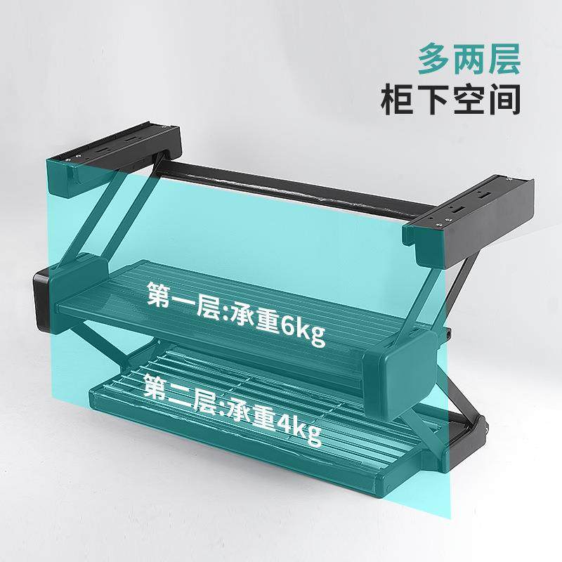 置 房吊柜下拉折双层伸缩物厨架碗碟收叠纳下拉式厨架升降拉篮储,基础建材,层板拖,淘宝优惠券,粉丝福利购,淘宝优惠卷