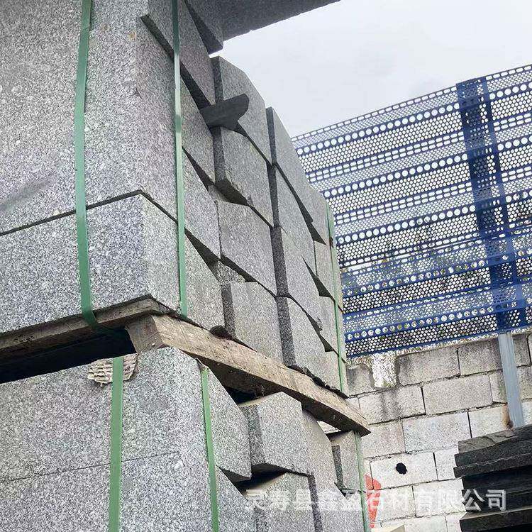 路沿 岩花岗直角石路边石 路侧石芝麻黑石材马路用道踏步776石高