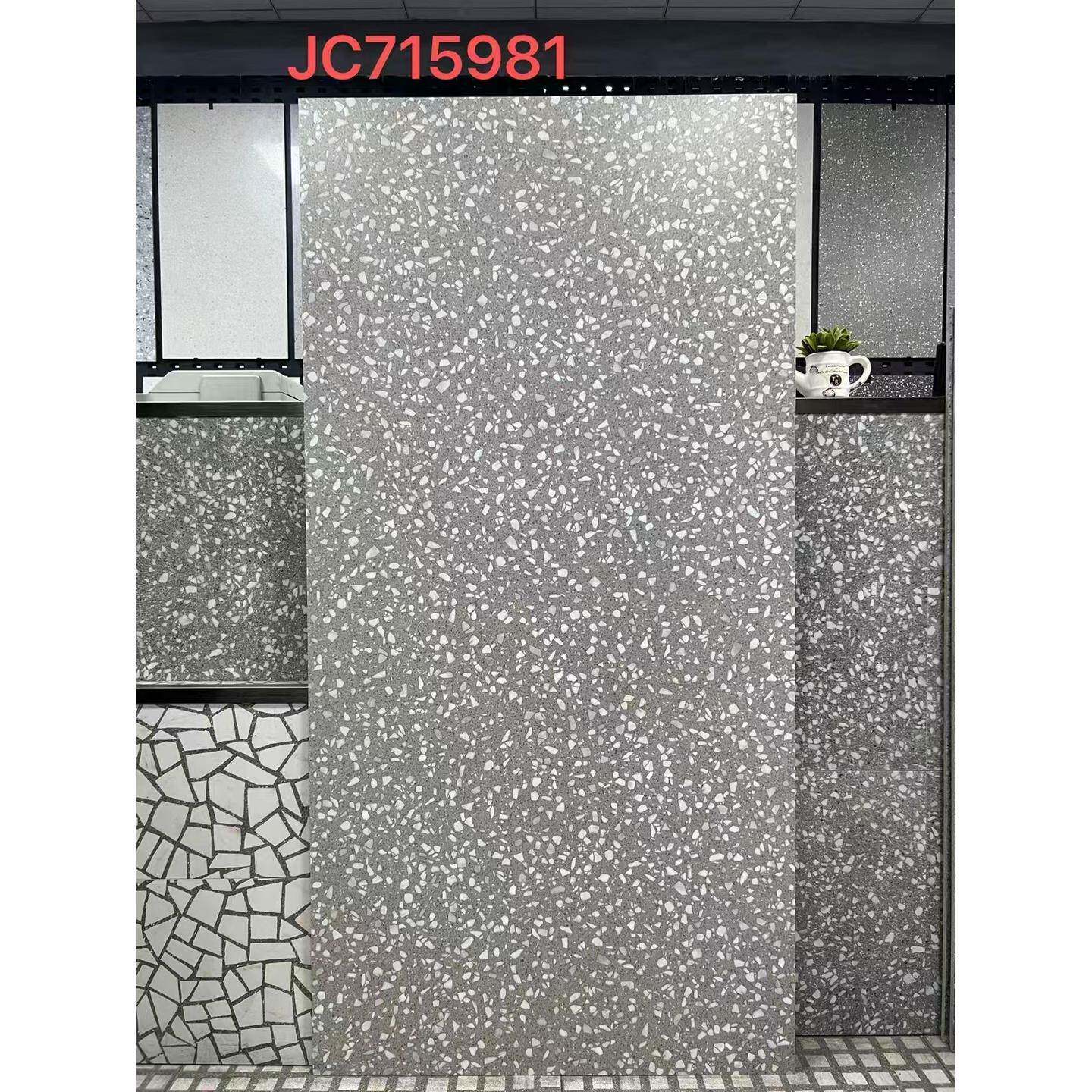 水磨石瓷砖750X1500餐厅地砖店连锁酒店90X18古00地板灰色水磨0砖