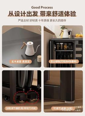 可折椅叠黑色岩餐桌桌收纳家用小户型Y-1272-0省空间可伸板缩折叠