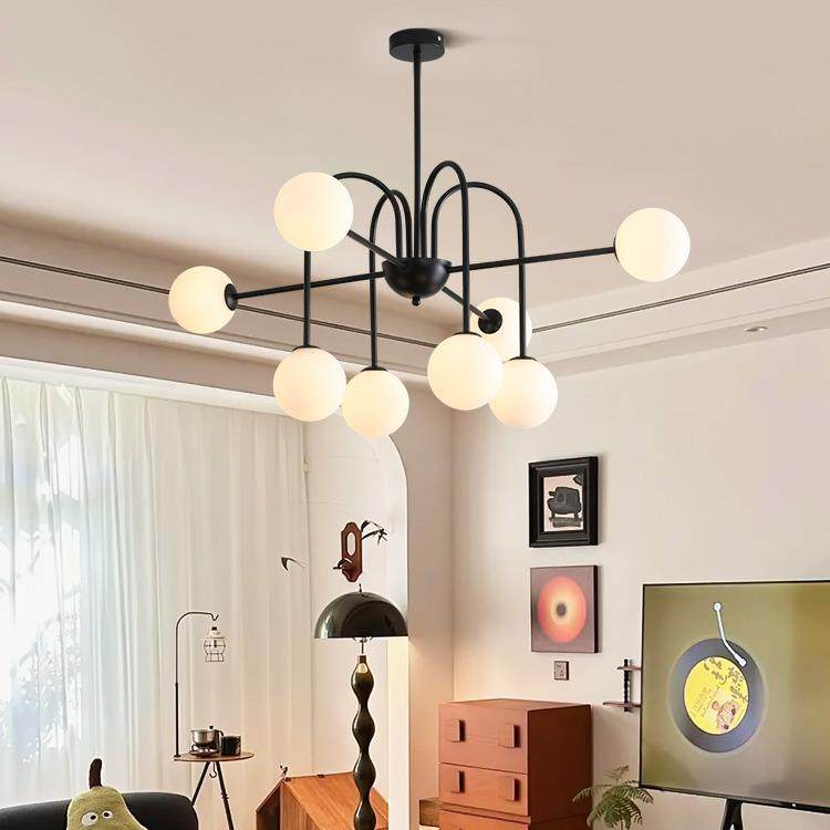 复古古法式客厅吊珍珠黑中灯魔豆卧主灯美式感室设399计师餐厅灯,家装灯饰光源,智能吊灯,淘宝优惠券,粉丝福利购,淘宝优惠卷