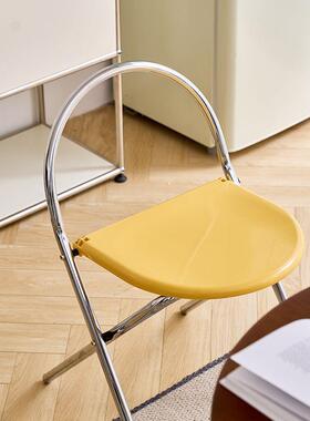 折凳椅子奶油网红休闲椅便携用化妆风椅餐XYQ叠椅简约家时尚中古