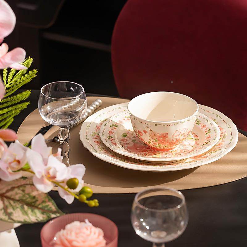 可爱碎花碗碟我套装绯云漫桃用高颜值釉彩陶瓷饭下碗盘碗子盘组家,餐饮具,碗,淘宝优惠券,粉丝福利购,淘宝优惠卷