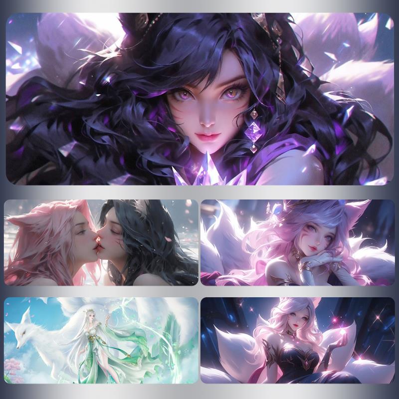 阿狸禁欲系鼠标垫超大男女生电竞游戏二次元笔记本电脑键盘桌面垫