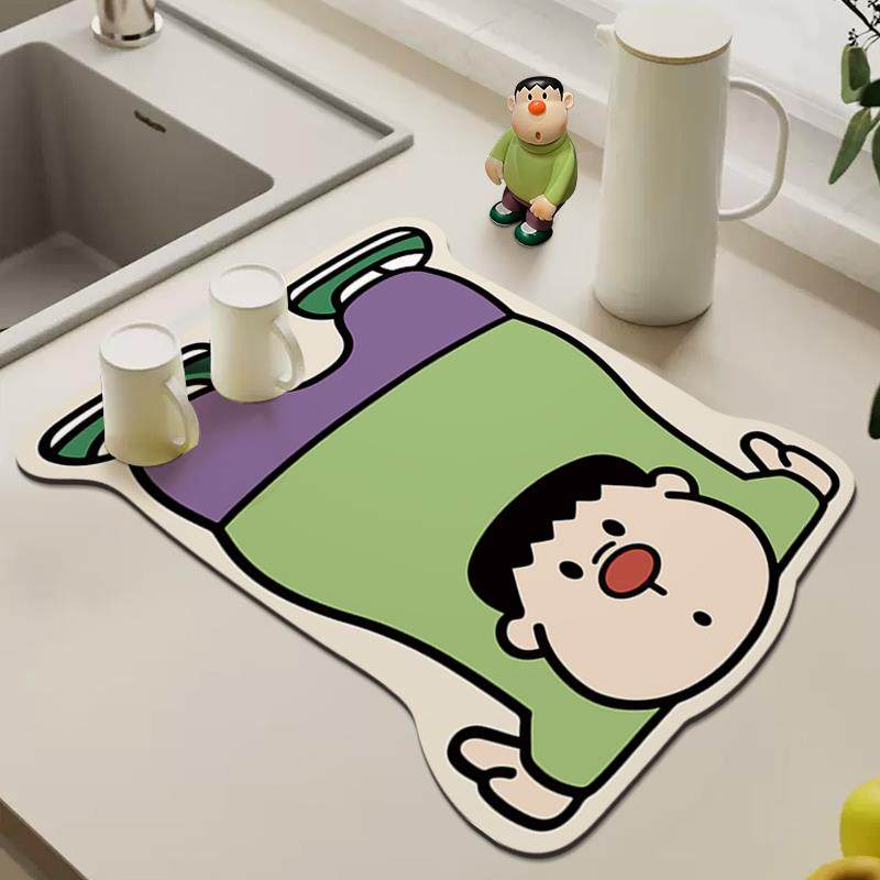 胖虎厨房台面沥水垫硅藻泥吸水垫桌面餐桌垫饮水机咖啡机防水杯垫