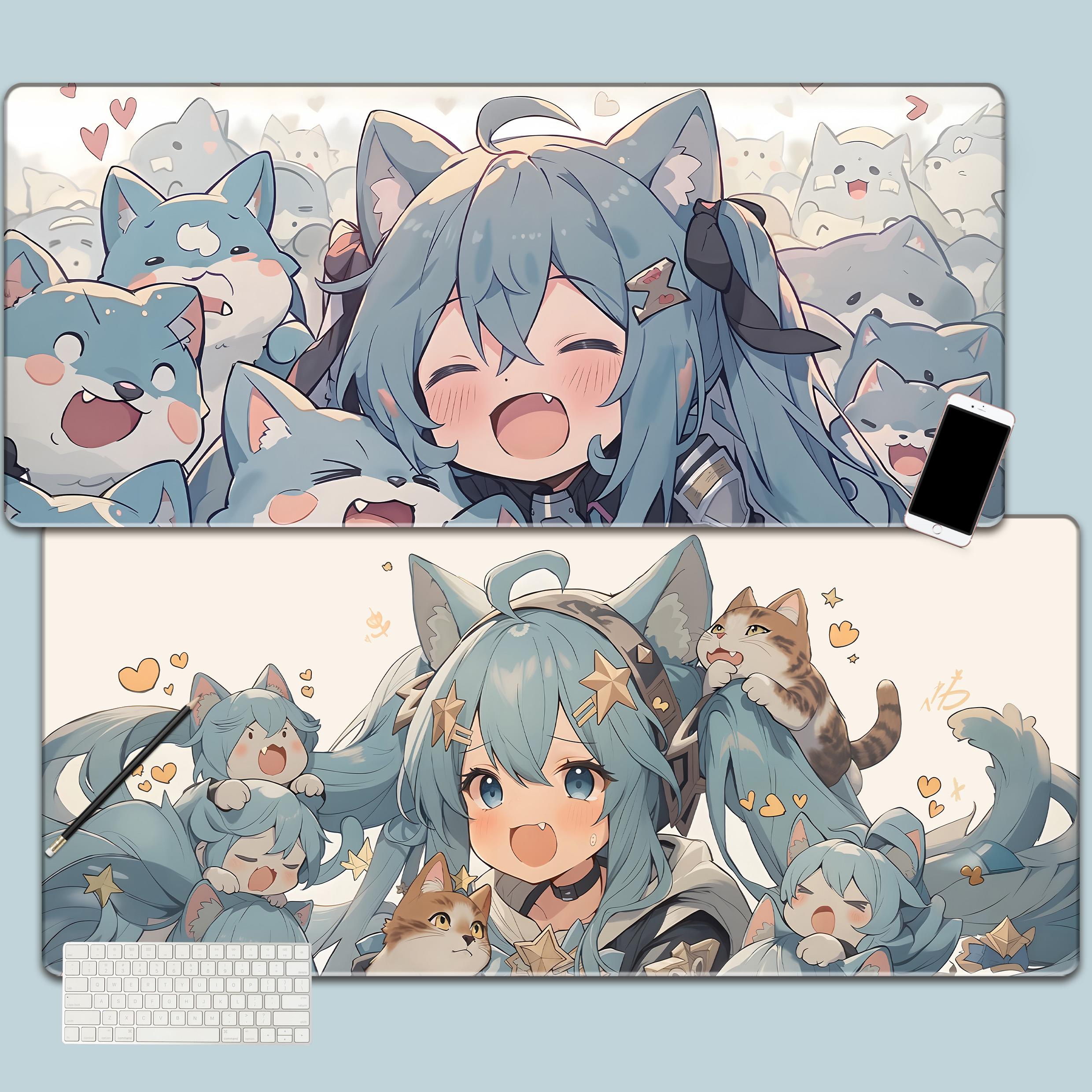 初音未来鼠标垫超大电竞男女生动漫二次元游戏电脑垫子办公书桌垫