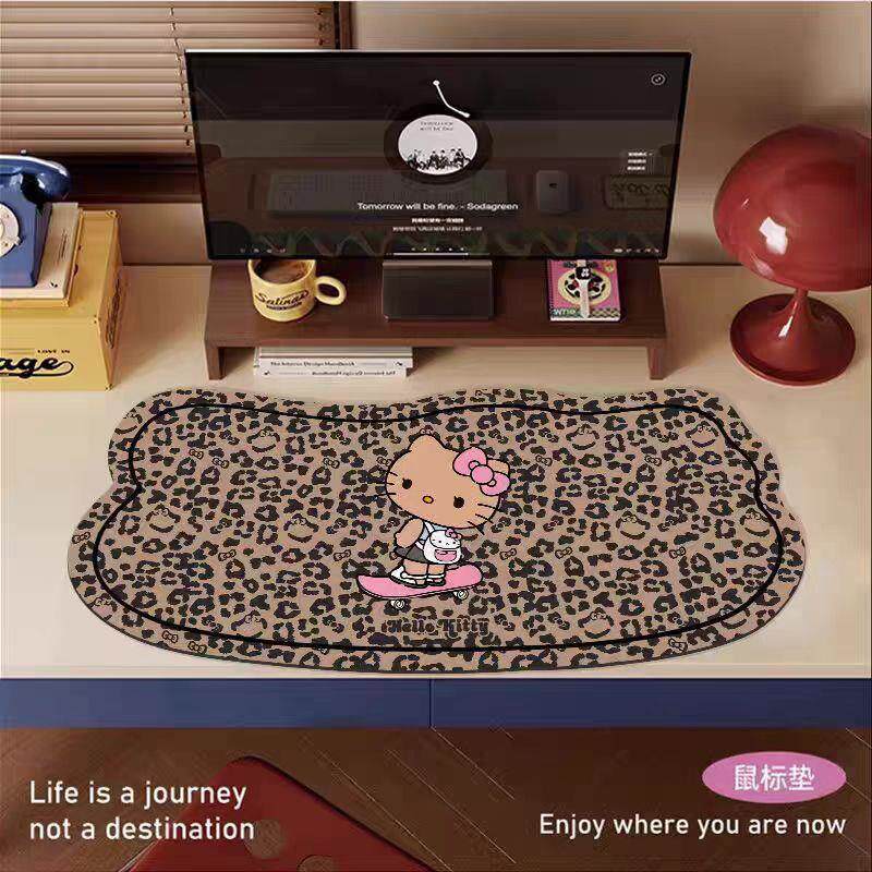 hellokitty卡通可爱异形硅藻泥鼠标垫办公室电脑桌面耐脏键盘桌垫