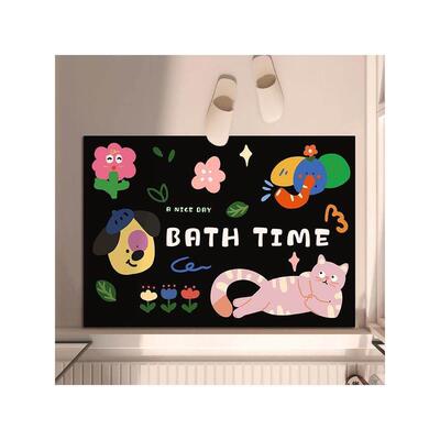 卡通可爱硅藻泥地垫厕所门垫吸水防滑卫生间门口家用浴室脚垫子