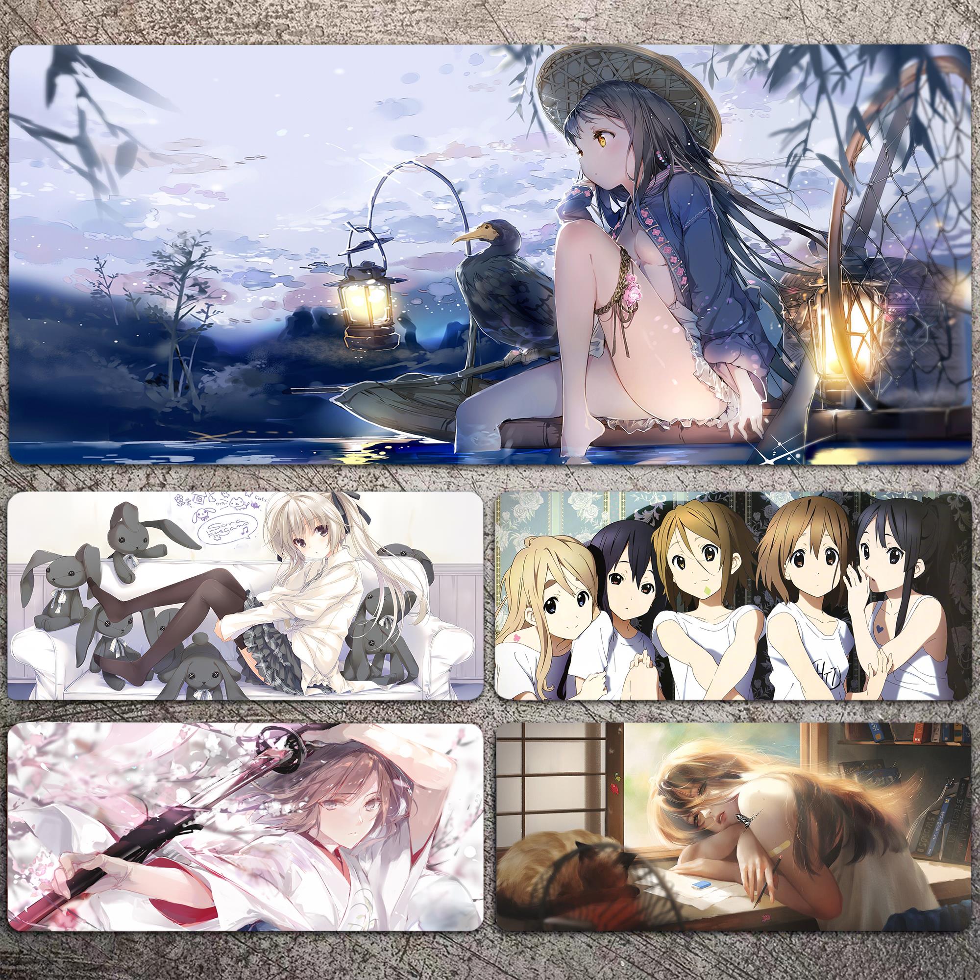 动漫超大号滑鼠垫加厚定制做游戏笔电键盘垫桌垫锁边二次元