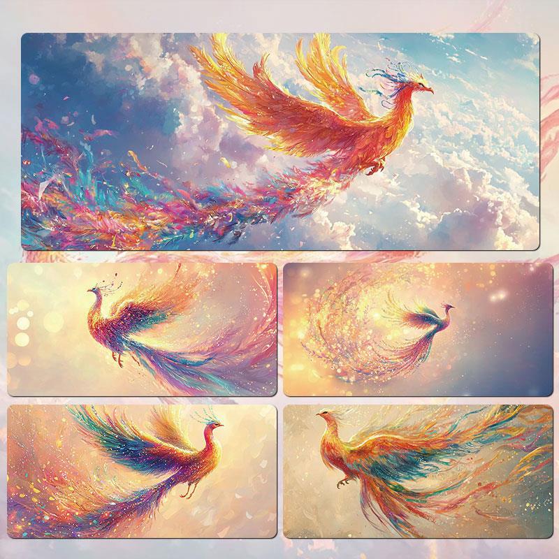 国风凤凰鼠标垫超大电脑键盘桌垫定制国潮女生高颜值办公室桌面垫