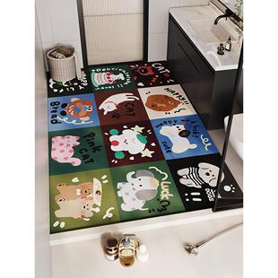 可爱卡通整铺浴室地垫硅藻泥吸水软垫防滑地毯卫生间大尺寸脚垫子