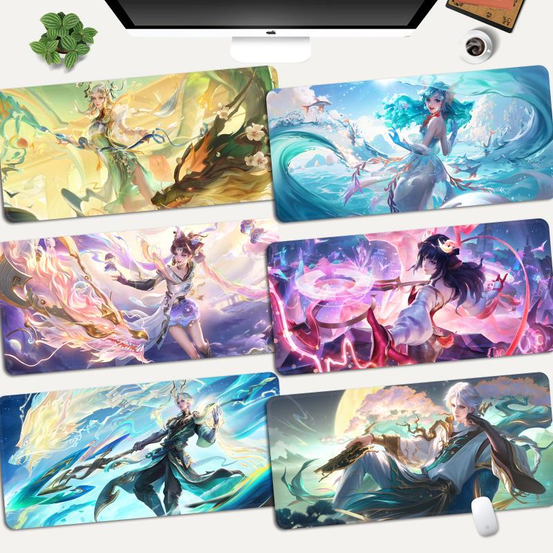王者荣耀鼠标垫超大游戏电竞动漫卡通个性创意锁边笔记本办公桌垫
