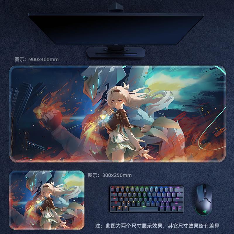 流莹防水动漫鼠标垫超大号电脑桌垫周边宿舍办公电竞学生键盘垫子